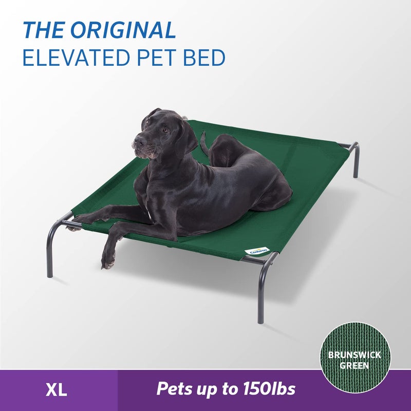 Coolaroo Original Elevated Dog Bed - Breathable Off-The-Ground Pet Bed with Cooling Fabric, Joint Relief & Moisture-Resistant Fabric, 100% Recyclable, Easy Clean, Brunswick Green, Extra Large - Image 2
